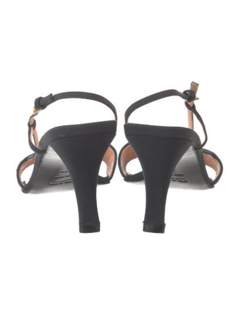 Prada Canvas Sequin Embellishments Slingback Sandals