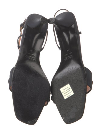 Prada Canvas Sequin Embellishments Slingback Sandals