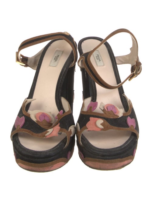 Prada Suede Striped Slingback Pumps