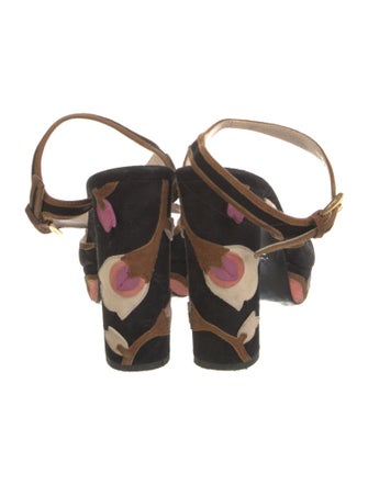 Prada Suede Striped Slingback Pumps