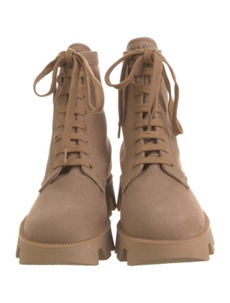Prada Canvas Combat Boots
