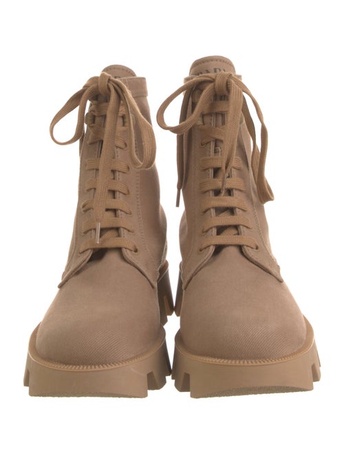 Prada Canvas Combat Boots