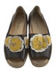 Prada Leather Embroidered Accent Espadrilles