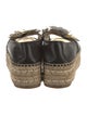 Prada Leather Embroidered Accent Espadrilles