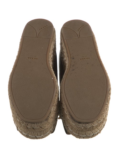 Prada Leather Embroidered Accent Espadrilles