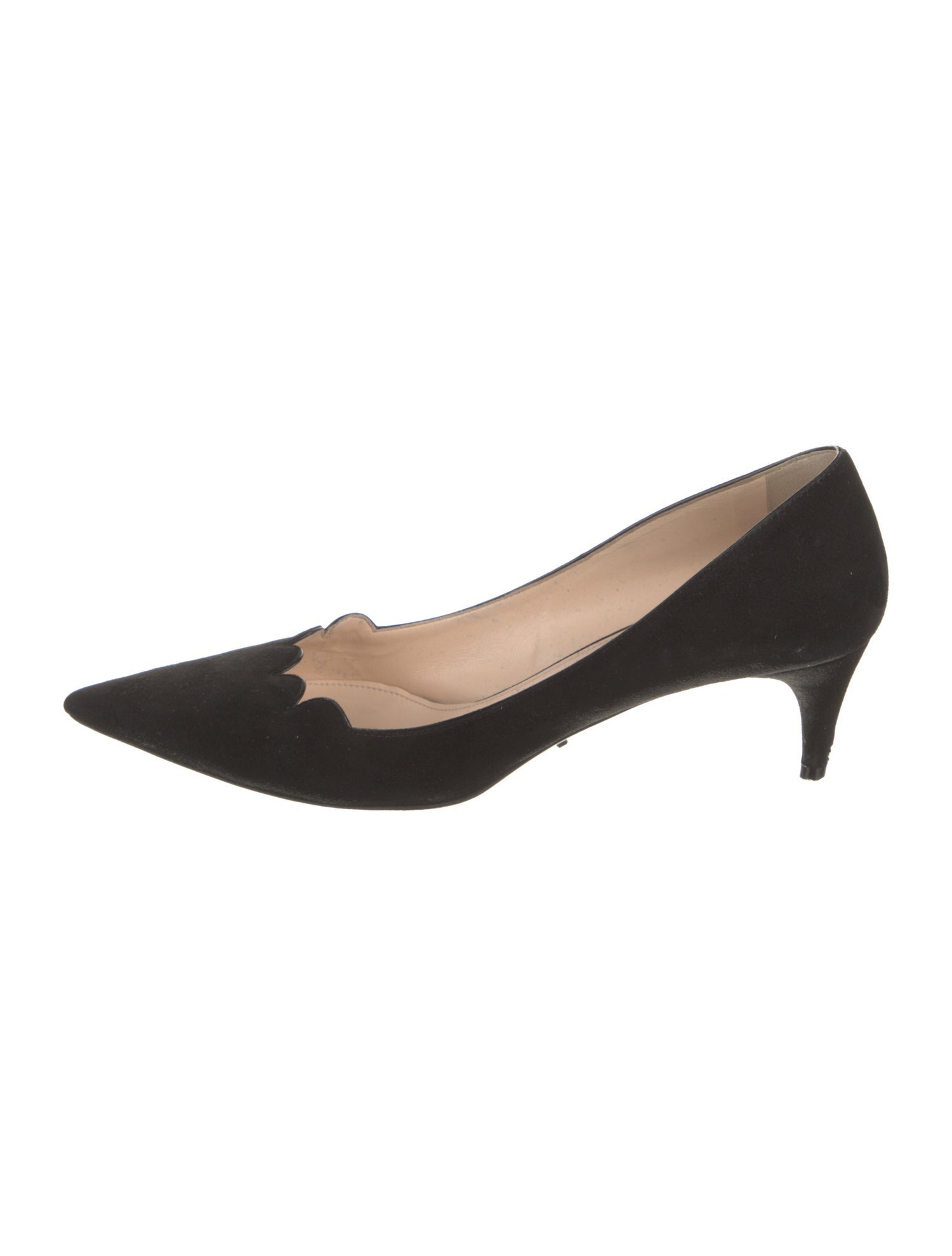 Prada Suede Scalloped Accent Pumps