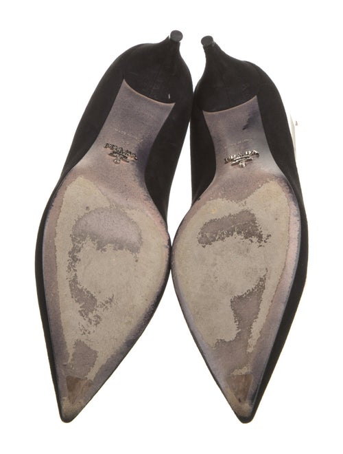 Prada Suede Scalloped Accent Pumps
