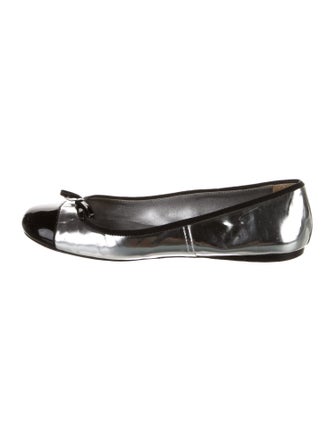 Prada Leather Colorblock Pattern Ballet Flats