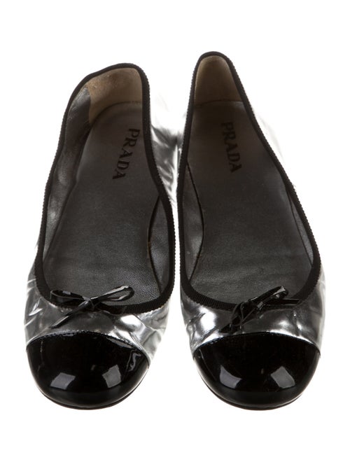 Prada Leather Colorblock Pattern Ballet Flats