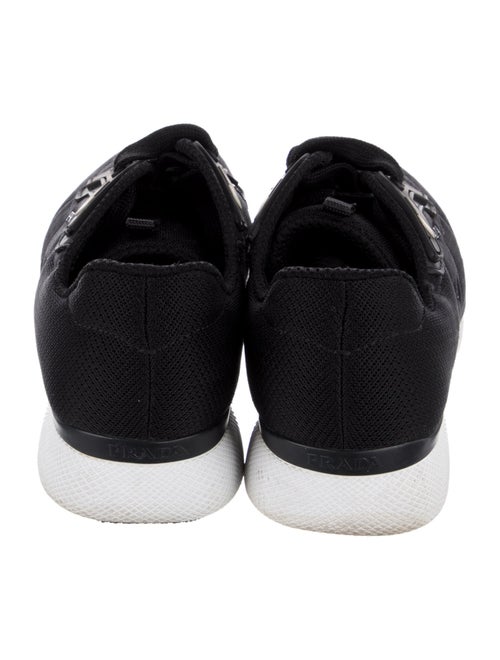 Prada Mesh Leather Trim Embellishment Sneakers