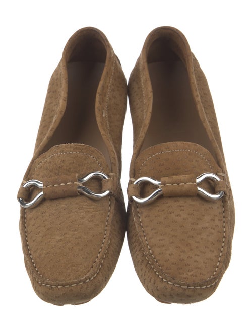 Prada Suede Whipstitch Trim Loafers