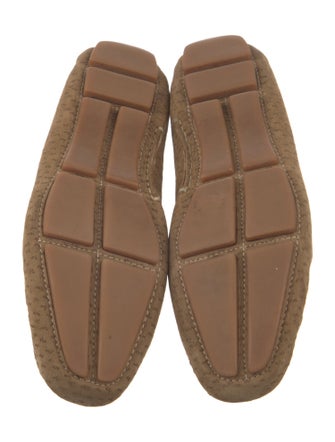 Prada Suede Whipstitch Trim Loafers