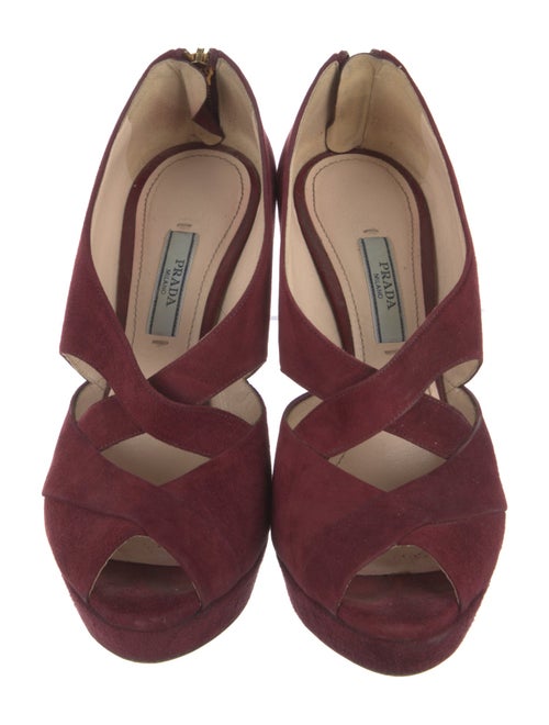 Prada Suede Cutout Accent Pumps