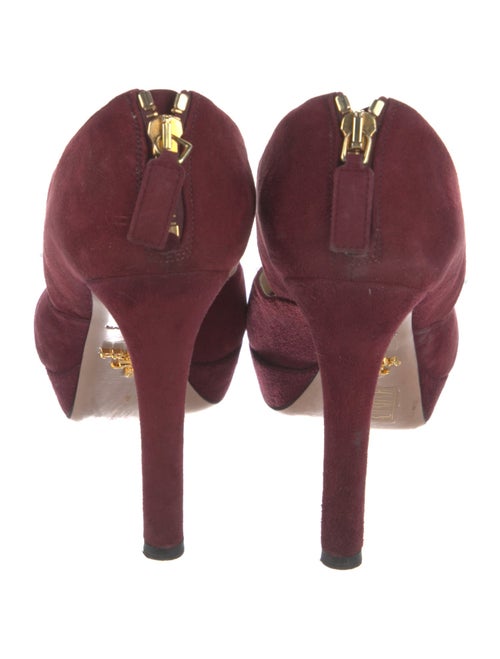 Prada Suede Cutout Accent Pumps