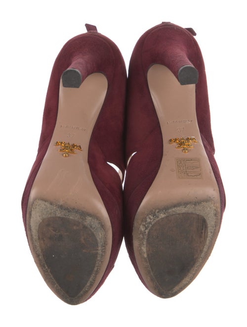 Prada Suede Cutout Accent Pumps