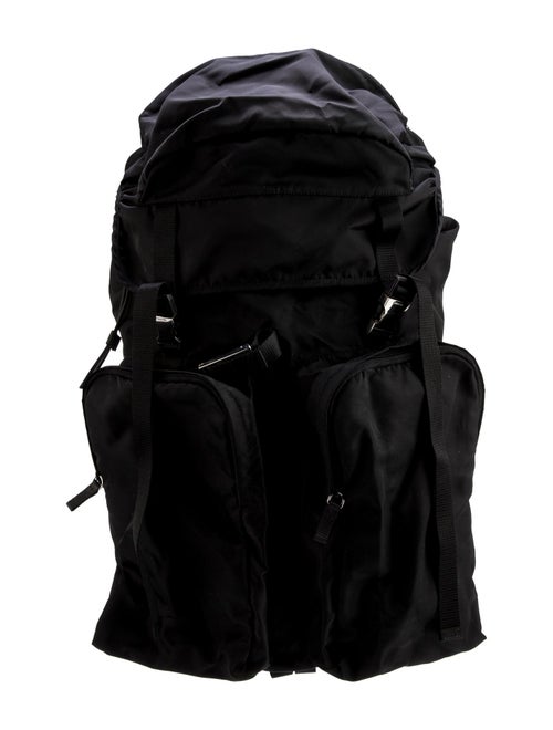 Prada Enameled Metal Triangle Backpack