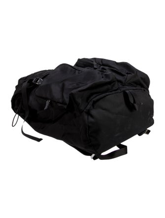 Prada Enameled Metal Triangle Backpack