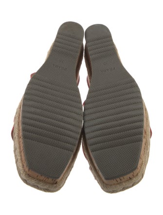 Prada Patent Leather Cutout Accent Slingback Sandals