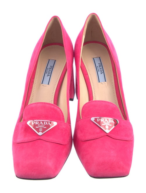 Prada Suede Fringe Trim Accent Pumps