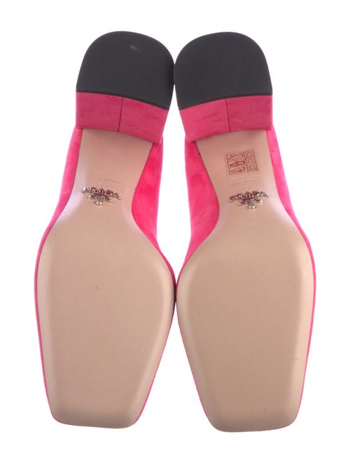 Prada Suede Fringe Trim Accent Pumps