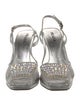 Prada Leather Crystal Embellishments Slingback Pumps