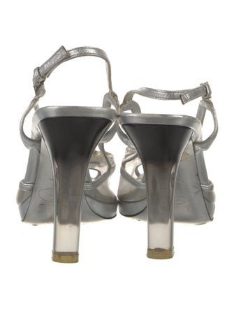 Prada Leather Crystal Embellishments Slingback Pumps