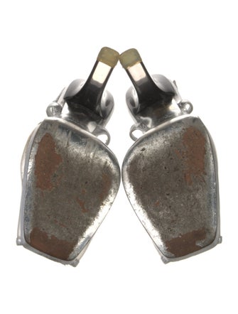 Prada Leather Crystal Embellishments Slingback Pumps