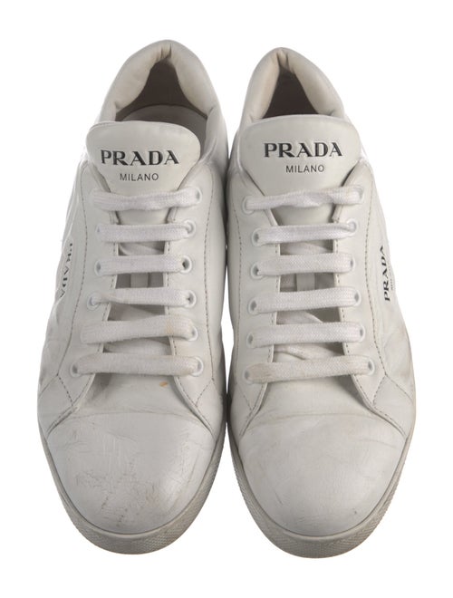 Prada Quilted Pattern Leather Sneakers