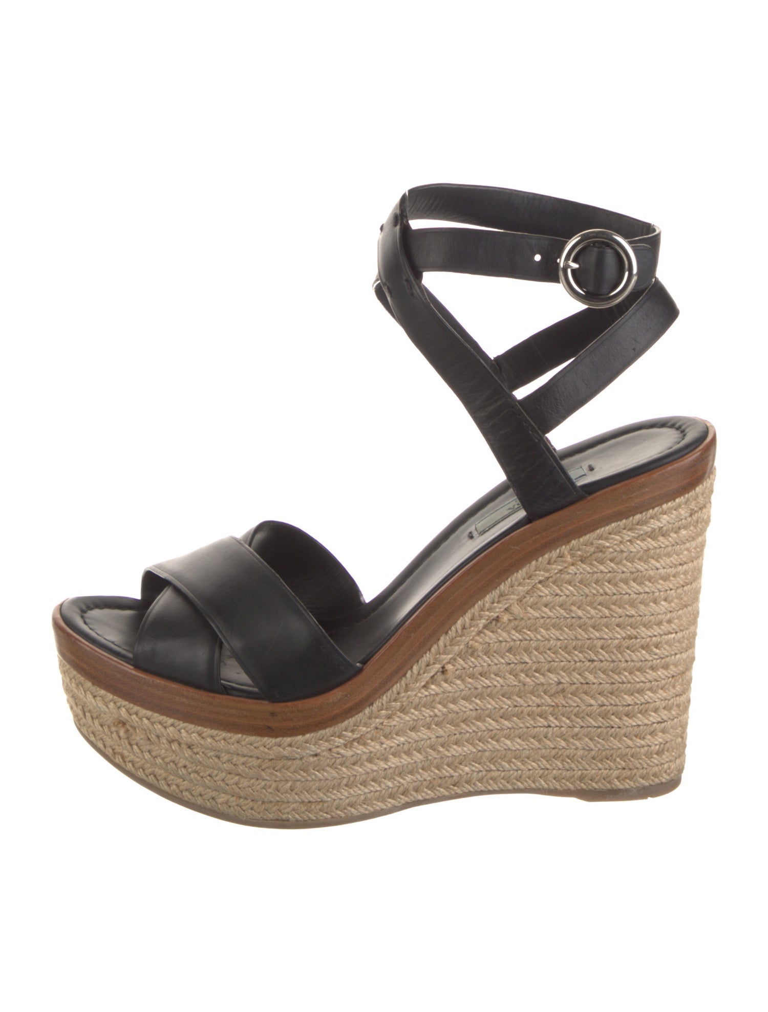 Prada Leather Braided Accents Espadrilles