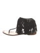 Prada Suede Fringe Trim Accent Slides