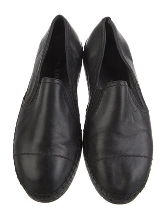 Prada Signature Logo Leather Espadrilles