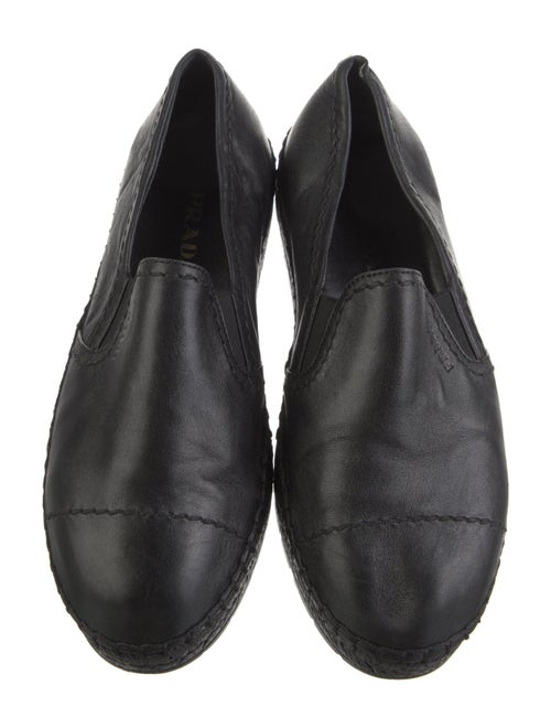 Prada Signature Logo Leather Espadrilles