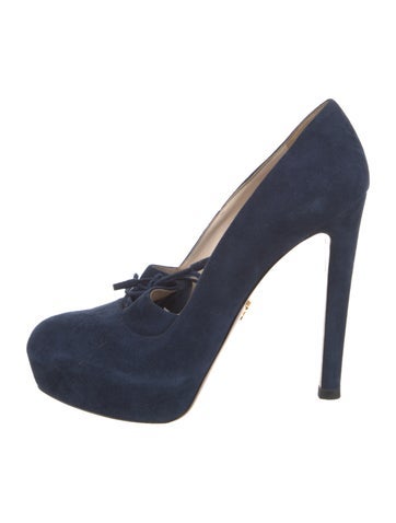 Prada Pumps Suede Bow Accents IT 39 | 9