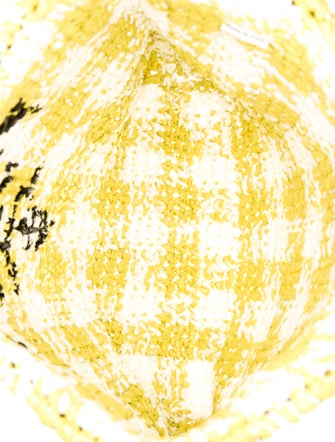 Prada Enameled Metal Triangle Raffia Small