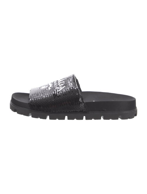 Prada Sequins Graphic Print Slides