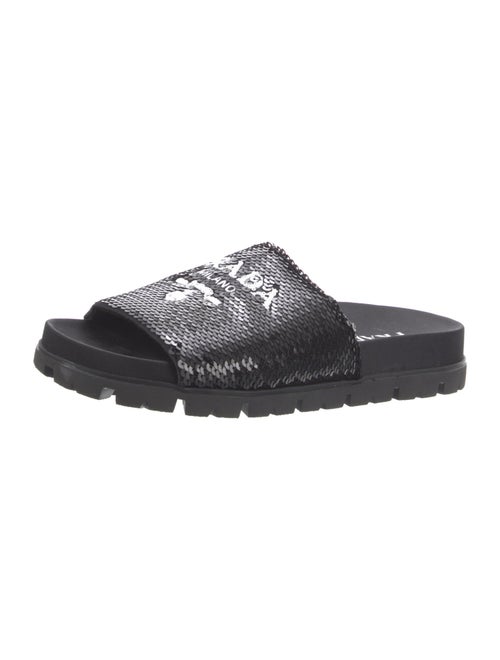Prada Sequins Graphic Print Slides