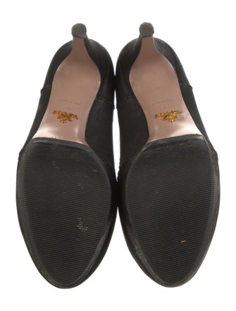 Prada Suede Whipstitch Trim Pumps