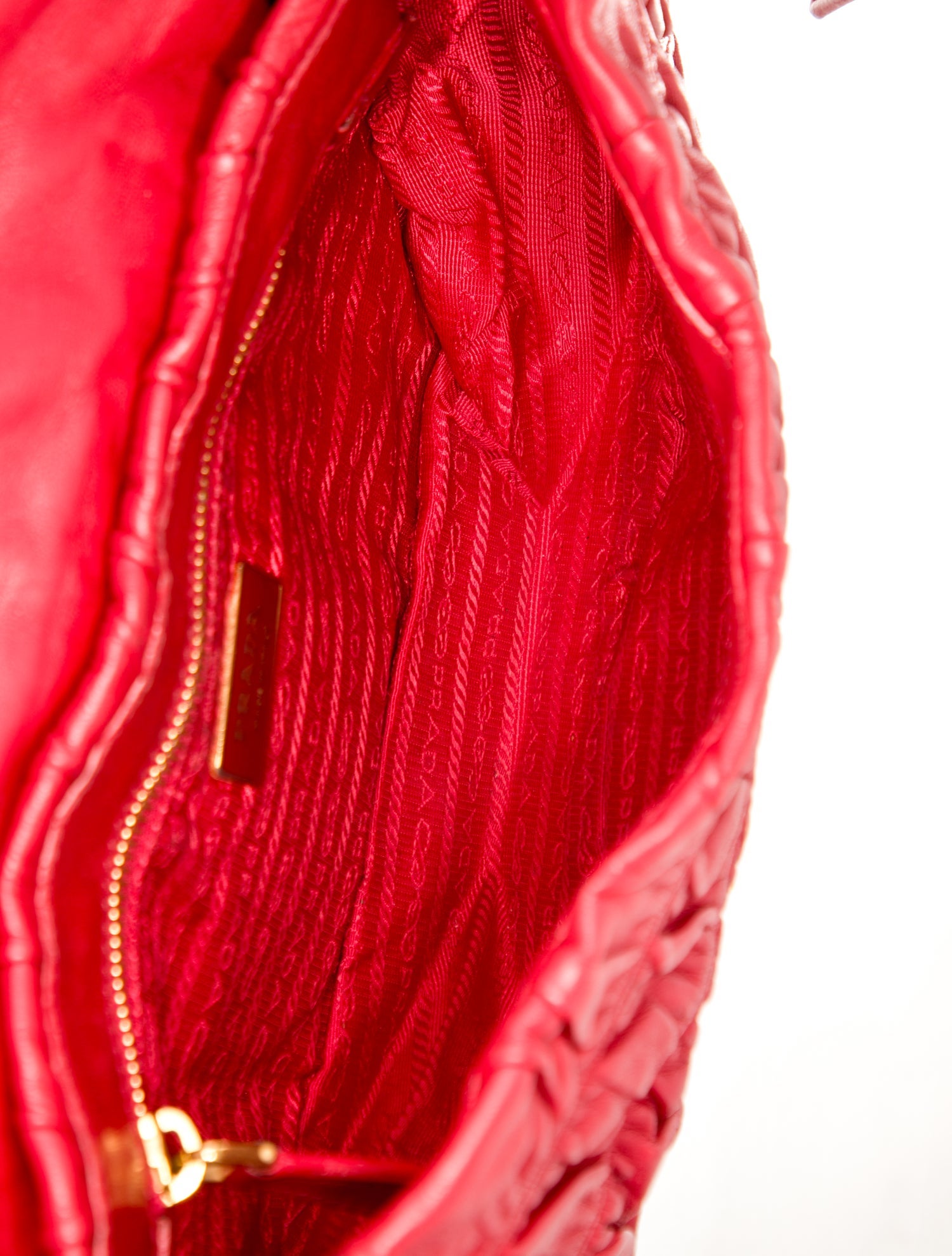 Prada Enameled Metal Triangle Top Handle Bag