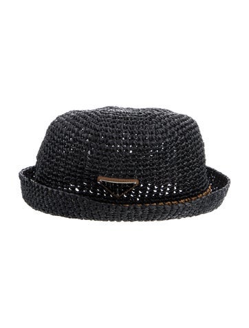 Prada Hats Straw Fedora Hat