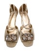 Prada Canvas Crystal Embellishments Sandals
