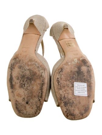 Prada Canvas Crystal Embellishments Sandals