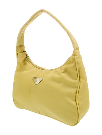 Prada Enameled Metal Triangle Hobo