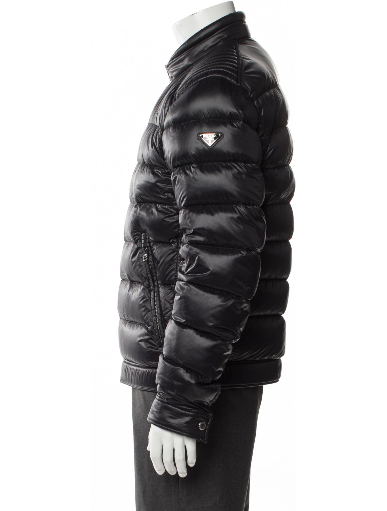 Prada 2015 Enameled Metal Triangle Puffer Coat