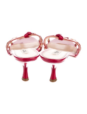 Prada Leather Studded Accents Slides