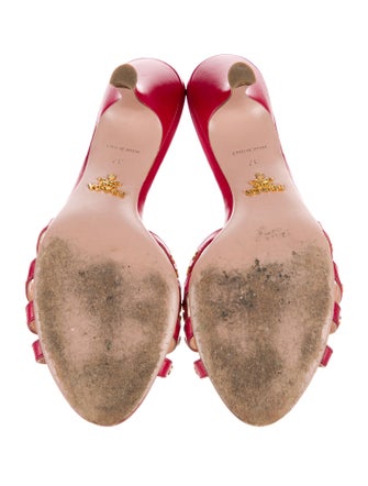 Prada Leather Studded Accents Slides