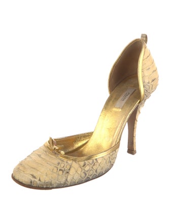 Prada Python Animal Print D'Orsay Pumps