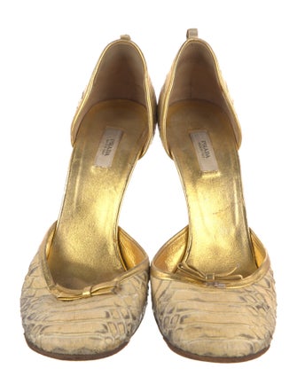 Prada Python Animal Print D'Orsay Pumps
