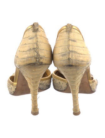 Prada Python Animal Print D'Orsay Pumps