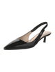 Prada Vara Bow Accent Patent Leather Slingback Pumps