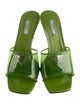 Prada PVC Leather Trim Embellishment Slides